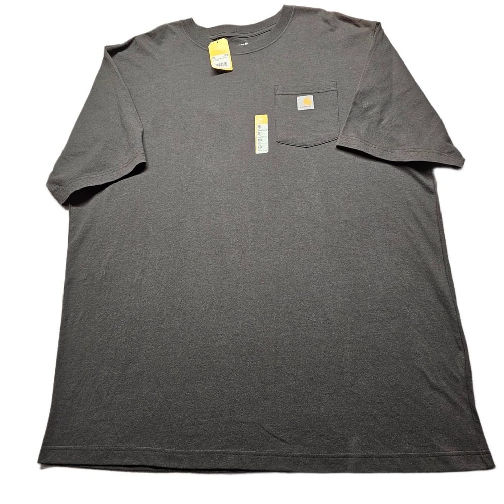 Carhartt Pocket T-Shirt Mens 2XL Tall Black Loose Fit Heavyweight Short Sleeve